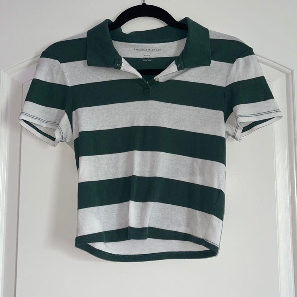 American Eagle Cropped Collared Shirt